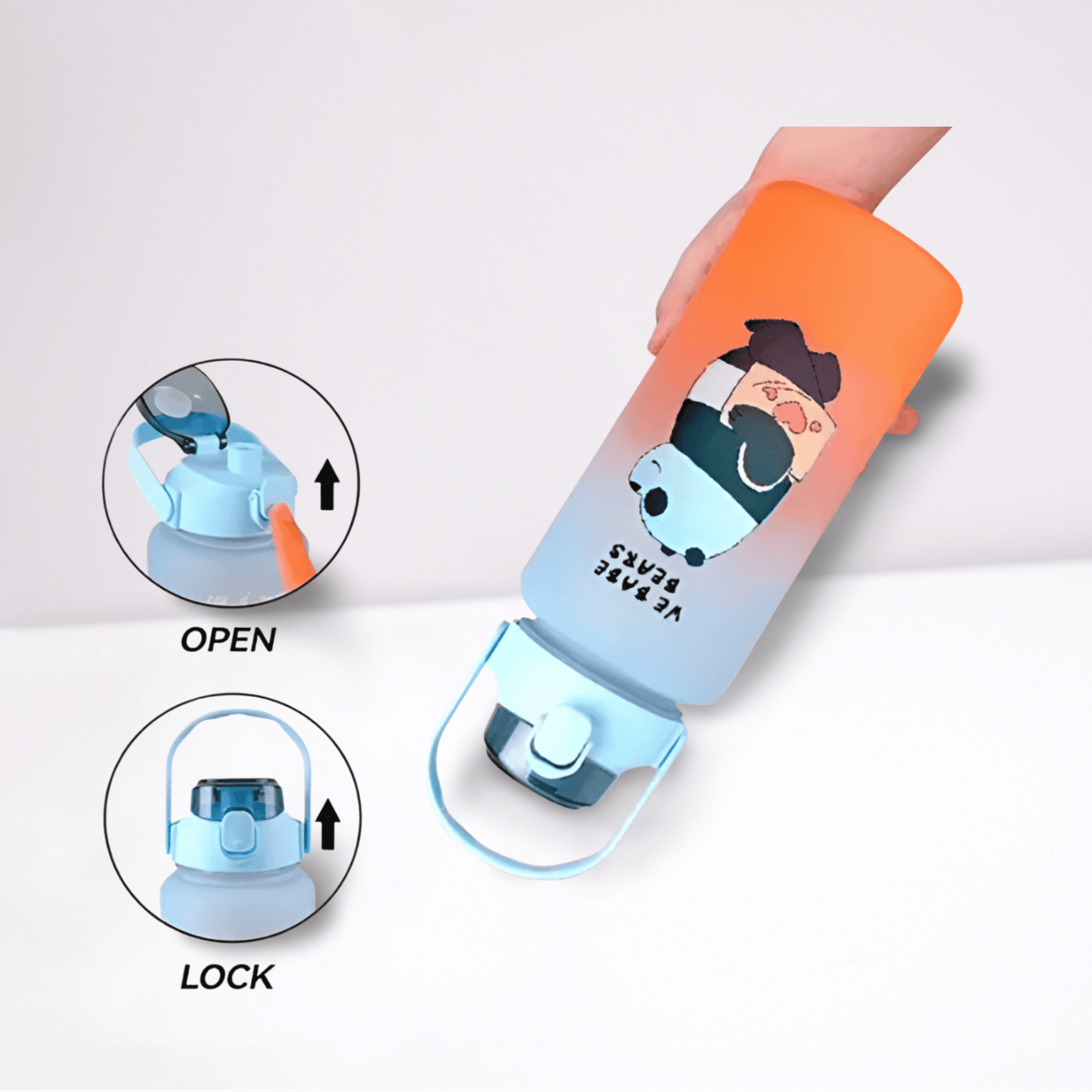 Botella infantil anti vuelco con diseño adorable de panda