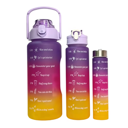 Set de Botellas Deportivas Motivacionales Grandes 2L para Hidratación