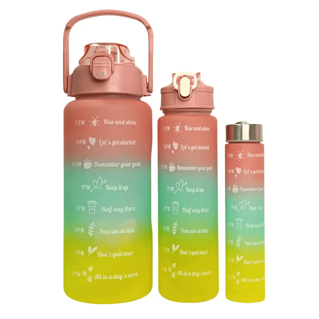 Set de Botellas Deportivas 2L Motivacionales con Inspiración