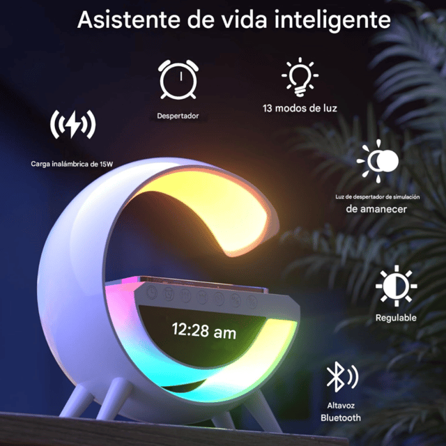 Lámpara de mesa 5 EN 1. Diseño moderno, con control táctil