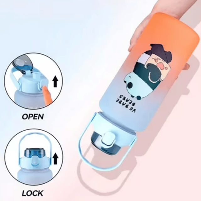 Botella infantil anti vuelco con diseño adorable de panda