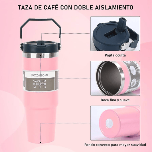 Termo Vaso 900ml Bebidas Frías y Calientes en acero  ideal