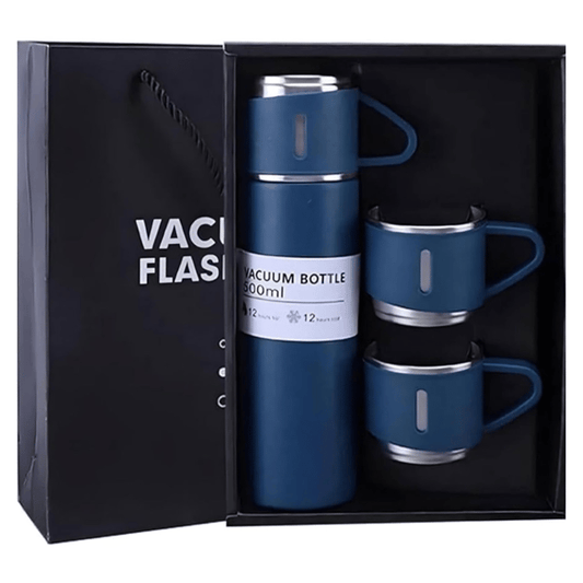 Set de termo de acero inoxidable de 500 ml con triple taza