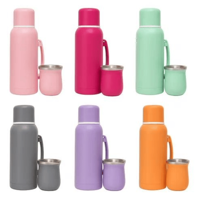 Termo y Mate de 1 Litro con Tapón Cebador